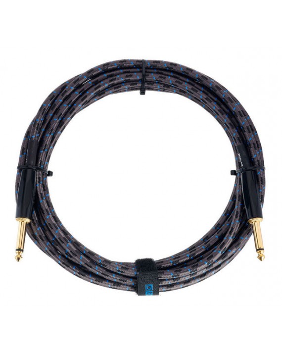 BIC-15 Cable de instrumento Boss serie GOLD longitud 15 ft / 4.5m plug's rectos 6.3mm chapa de oro 24k c/recubrimiento de tela por BOSS