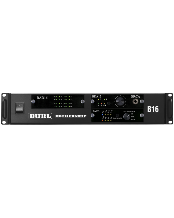 Burl Audio B16-BMB3-DANTE MOTHERSHIP 3, BAD16 con 16 entradas, BDA12 con 10 salidas + 2 Salidas Control Monitoreo ORCA