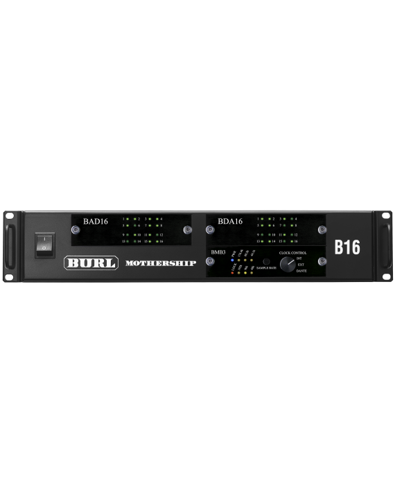 Burl Audio B16-BMB3-Dante MOTHERSHIP 3, BAD16 con 16 entradas, BDA16 con 16 salidas