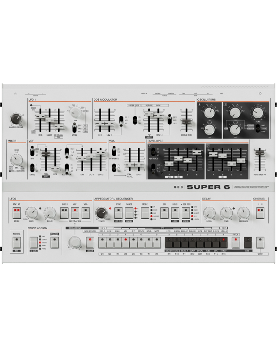 UDO AUDIO SUPER 6 Desktop SINTETIZADOR ANALÓGICO POLIFÓNICO DE ESCRITORIO 