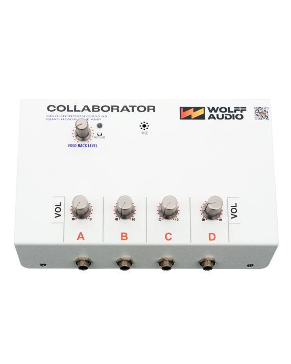 WOLFF Audio - Collaborator - Amplificador de auriculares de cuatro canales de alta definición con controles de nivel individuales.