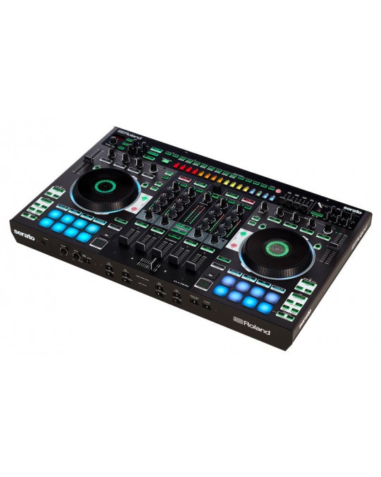 DJ-808 Controlador de DJ de dos canales y cuatro plataformas para Serato DJ Lite con caja de ritmos por ROLAND