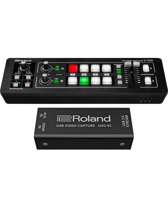 V-1HD STR Kit que incluye la Video Switcher V-1HD + Capturadora de video para Streaming por ROLAND