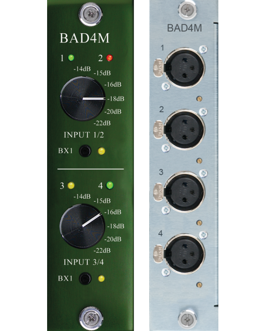Burl Audio BAD4M Tarjeta ADC 4 canales Mastering Grade para B16 y B80 con transformador conmutable BX5 op-amp NextGen BOPA11 y atenuación frontal