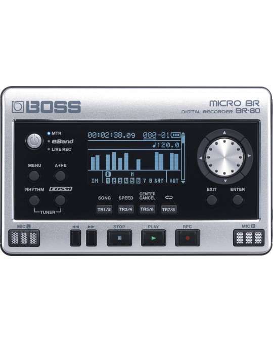 BR-80 Grabador Digital de bolsillo de 8 tracks portátil para guitarristas por BOSS