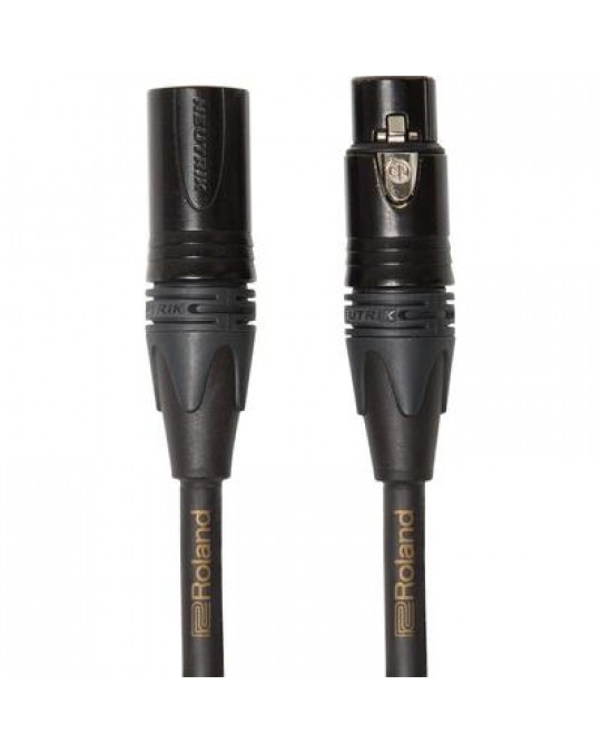 RMC-G5 Cable Roland serie Gold micrófono con conectores Neutrik chapa de oro 24k baja impedancia XLR macho - XLR hembra  1.5 mts. por ROLAND