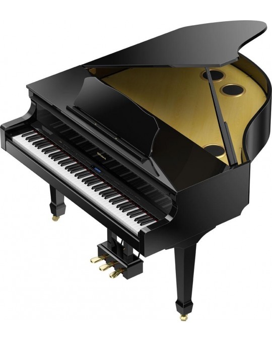 GP-609-PE Gran Piano Digital Clásico 1.5 m de largo c/bluetooth imitacion marfil color negro por ROLAND