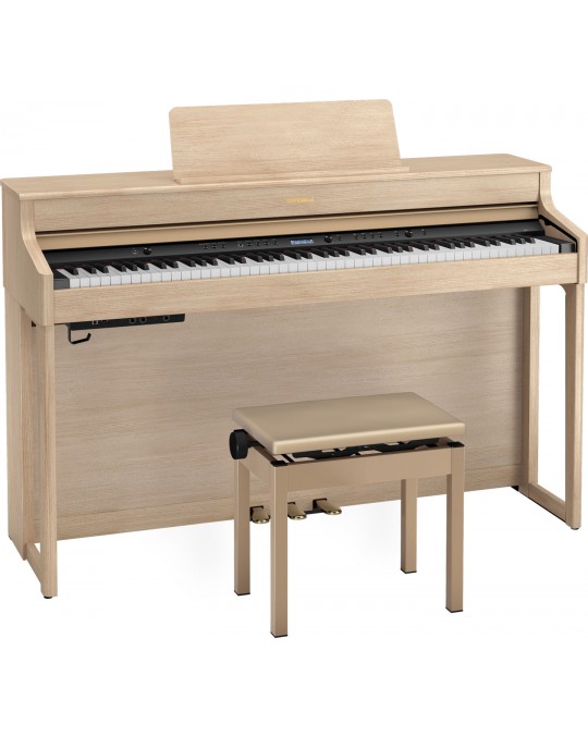 HP702-LA Piano electrónico con gabinete 2x4" 14 Watts C/U, Bluetooth (audio y MIDI), 324 tonos, color LIGHT OAK. (BASE APARTE) por ROLAND