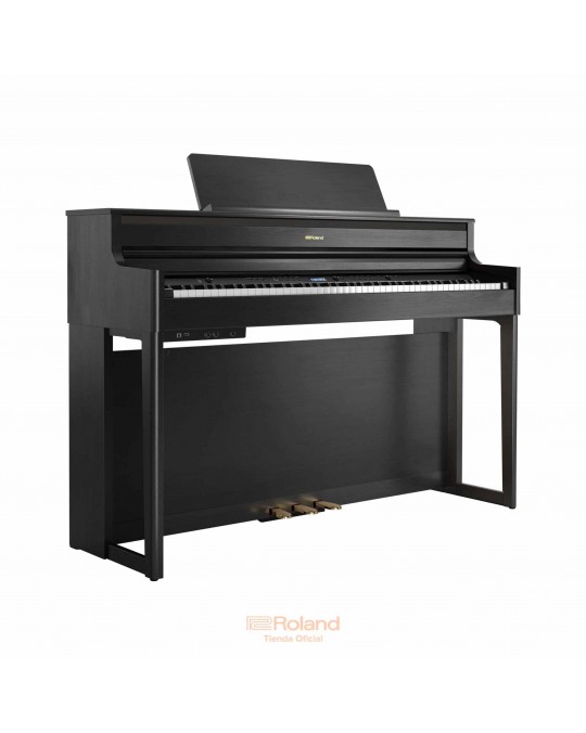 HP704-CHC Piano electrónico con gabinete 2x5" 25 Watts + 2x2" 5 Watts, Bluetooth (audio y MIDI), 324 tonos, color CHARCOAL. (BASE INCLUIDA) por ROLAND