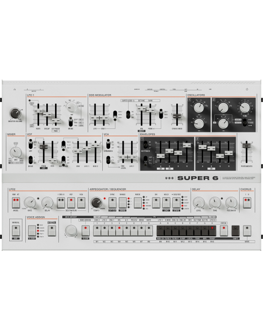 UDO AUDIO SUPER 6 Desktop SINTETIZADOR ANALÓGICO POLIFÓNICO DE ESCRITORIO 