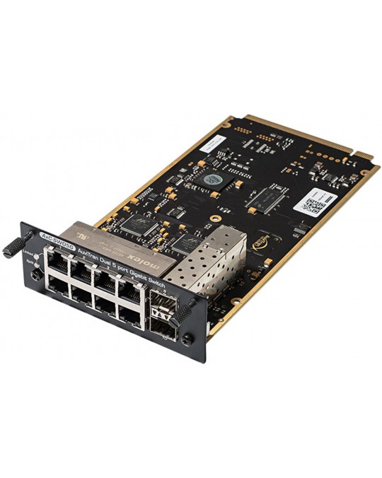 AUVITRAN - AxC-SWD5G -  Tarjeta de conmutación dual con 10 puertos Gigabit en 8 jaulas RJ45 y 2 jaulas SFP