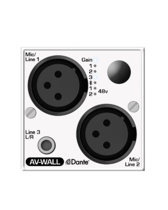 AUVITRAN - AV-WALL-DT4i-LE - AV-WALL con 2 entradas XLR y minijack estéreo a Dante