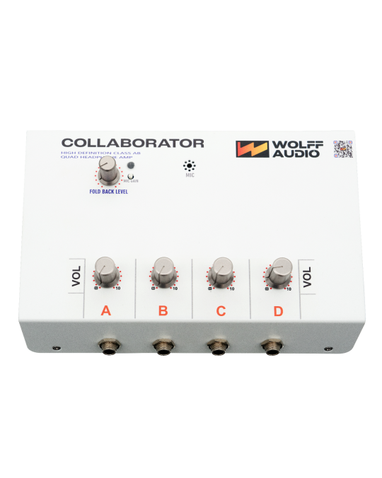 WOLFF Audio - Collaborator - Amplificador de auriculares de cuatro canales de alta definición con controles de nivel individuales.