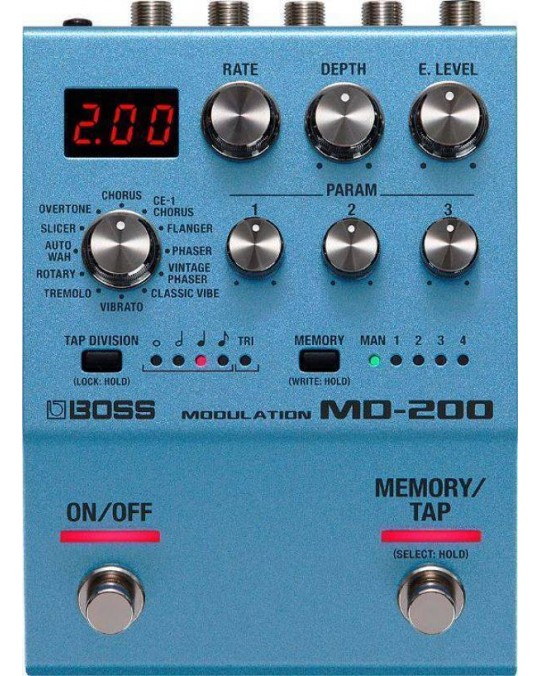 MD-200 Pedal compacto Modulation, varios efectos con 12 modos y controles para cada efecto por BOSS