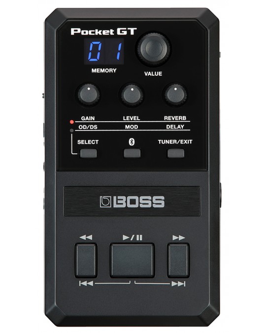 POCKET-GT Amplificador y procesador de efectos de guitarra ultracompacto con más de 100 amplificadores y efectos y 99 memorias de usuario por BOSS