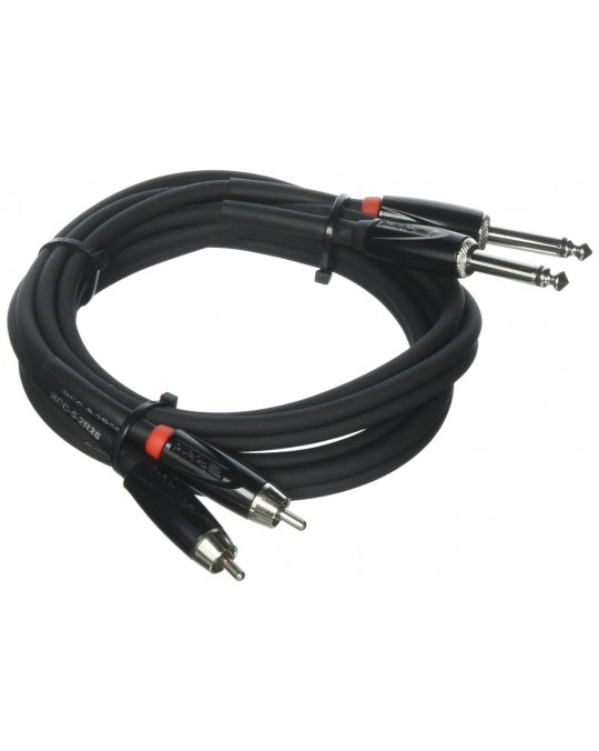 RCC-15-2R28 Cable Roland serie Black (cable doble) 2 coneectores TR plug 6.3mm - 2 conectores RCA 4.5 mts. por ROLAND
