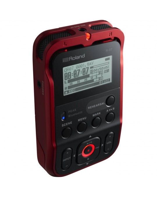 R-07-RD Grabadora de Audio Portatil c/Bluetooth   24bits / 96 kHz color rojo por ROLAND