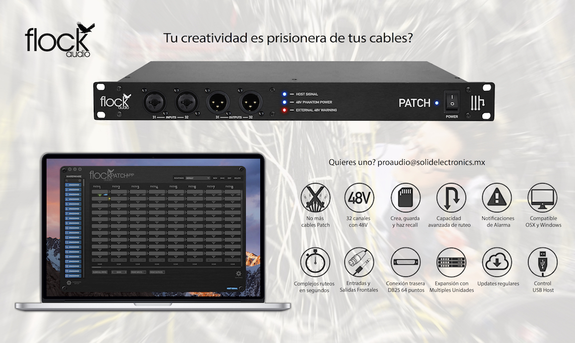 Patch de Flock Audio en Mexico por Solid Electronics